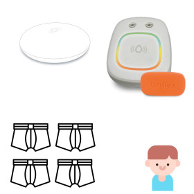 Uriflex for Boys – Set of 4 boxer shorts + Liberty wireless bedwetting alarm + vibrator