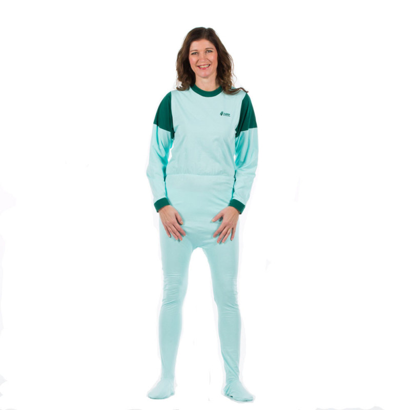 Grenouillère adulte coton avec pied et fermeture éclaire dans le dos. coloris Bleu Clair Taille
