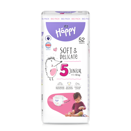 Happy - Junior (12 - 25 kg) T5 - 52 nappies
