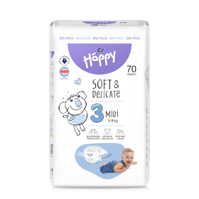 Happy - Midi (5 - 9 kg) T3 - 72 nappies