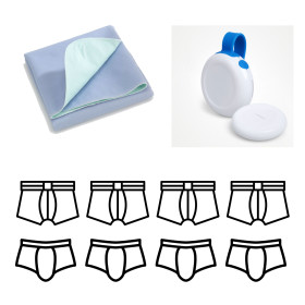 Rodger - Set of 4 underwear + Amigo wireless pee-stop alarm