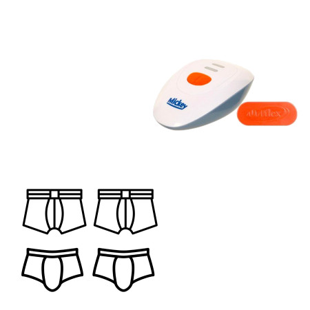 Uriflex - Set of 2 underwear + Mickey wireless pee-stop alarm