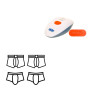 Uriflex - Set of 2 underwear + Mickey wireless pee-stop alarm
