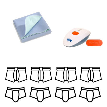 Uriflex - Set of 4 underwear + Mickey wireless pee-stop alarm