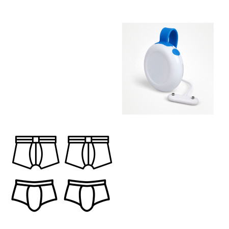 Rodger - Lot de 2 sous-vêtements + alarme stop pipi Amigo Button