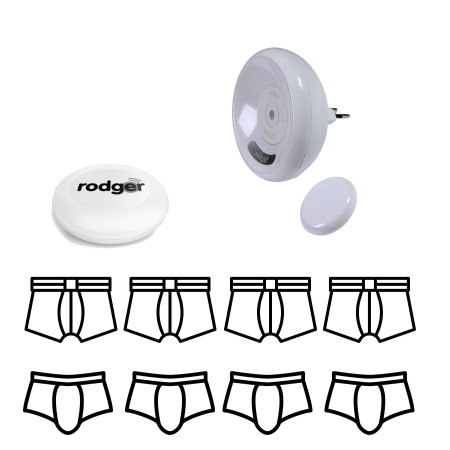 Rodger - Lot de 4 sous-vêtements + vibreur + alarme stop pipi sans fil