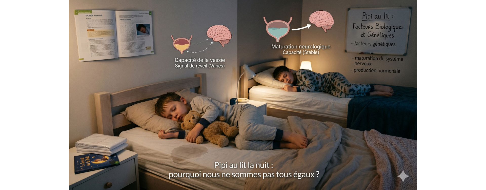 Pipi au lit la nuit : pourquoi nous ne sommes pas tous égaux ?