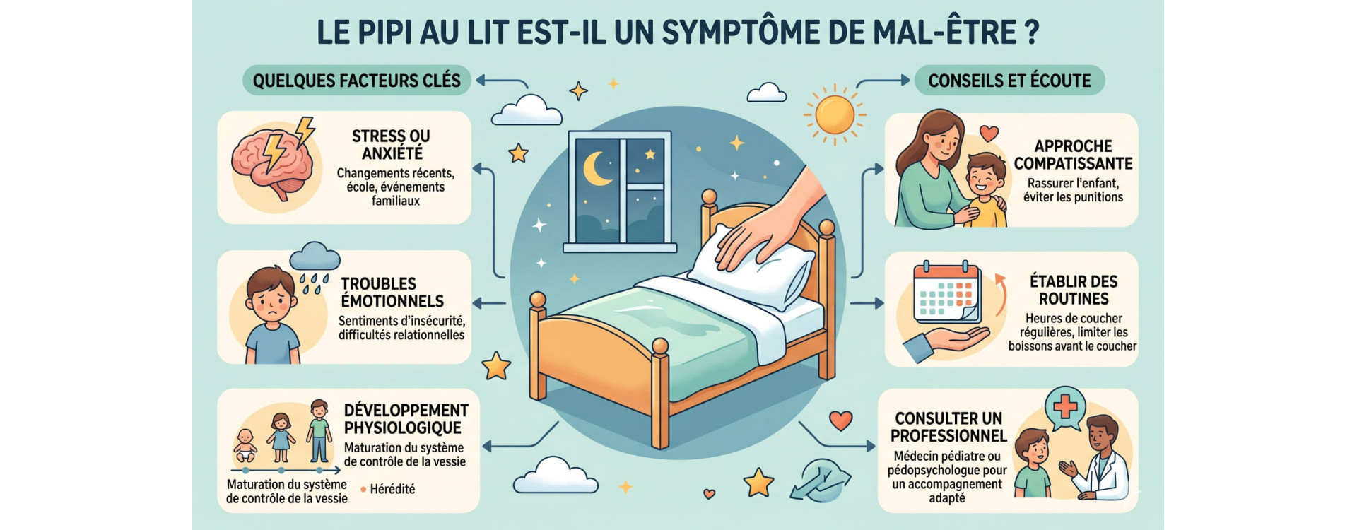 Le pipi au lit est-il un symptôme  de mal-être