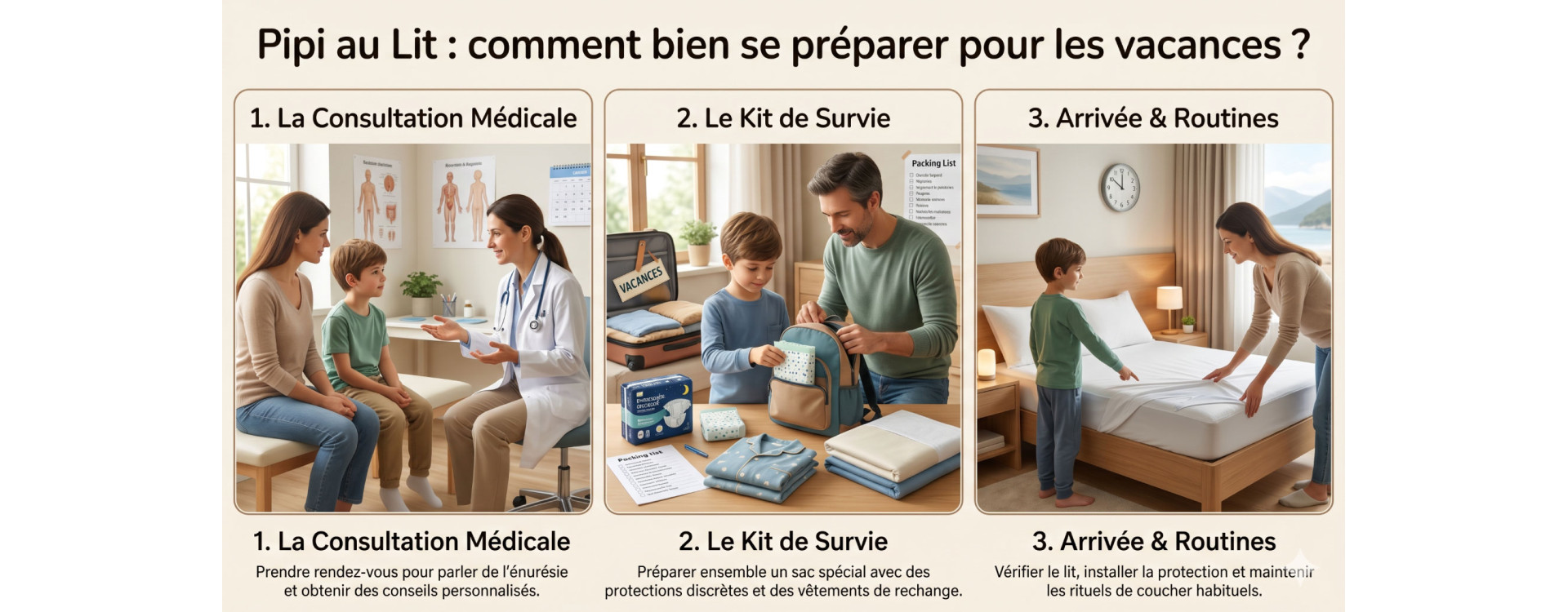 Pipi au Lit, comment bien se préparer pour les vacances ?