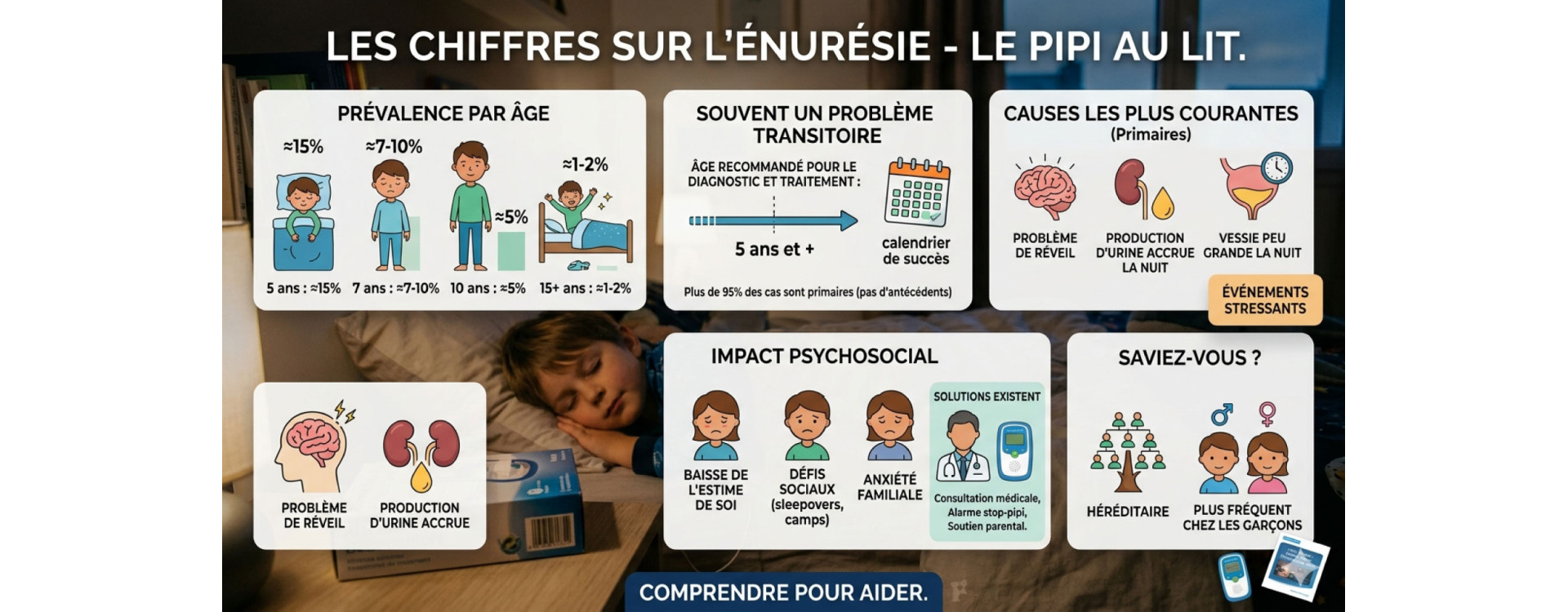 Les chiffres sur l'énurésie - le pipi au lit