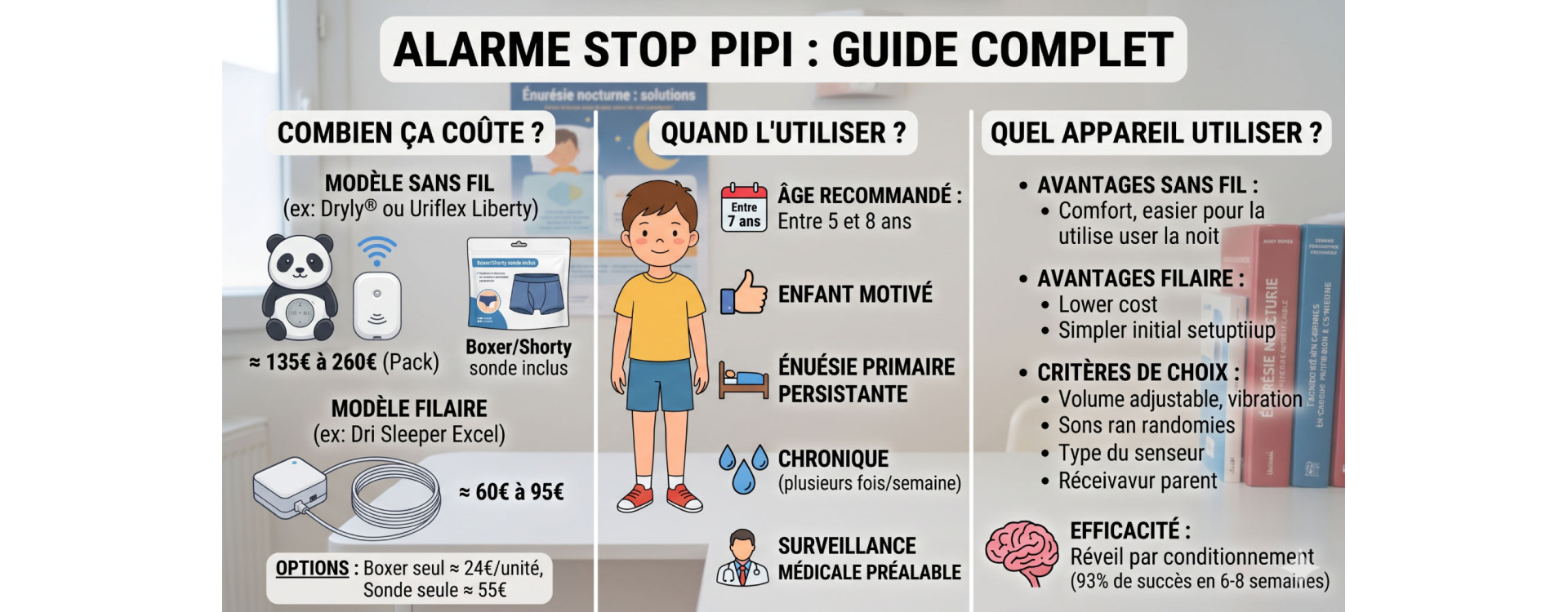 Alarme stop pipi  : Combien ça coûte ? Quand et quel appareil utiliser ?