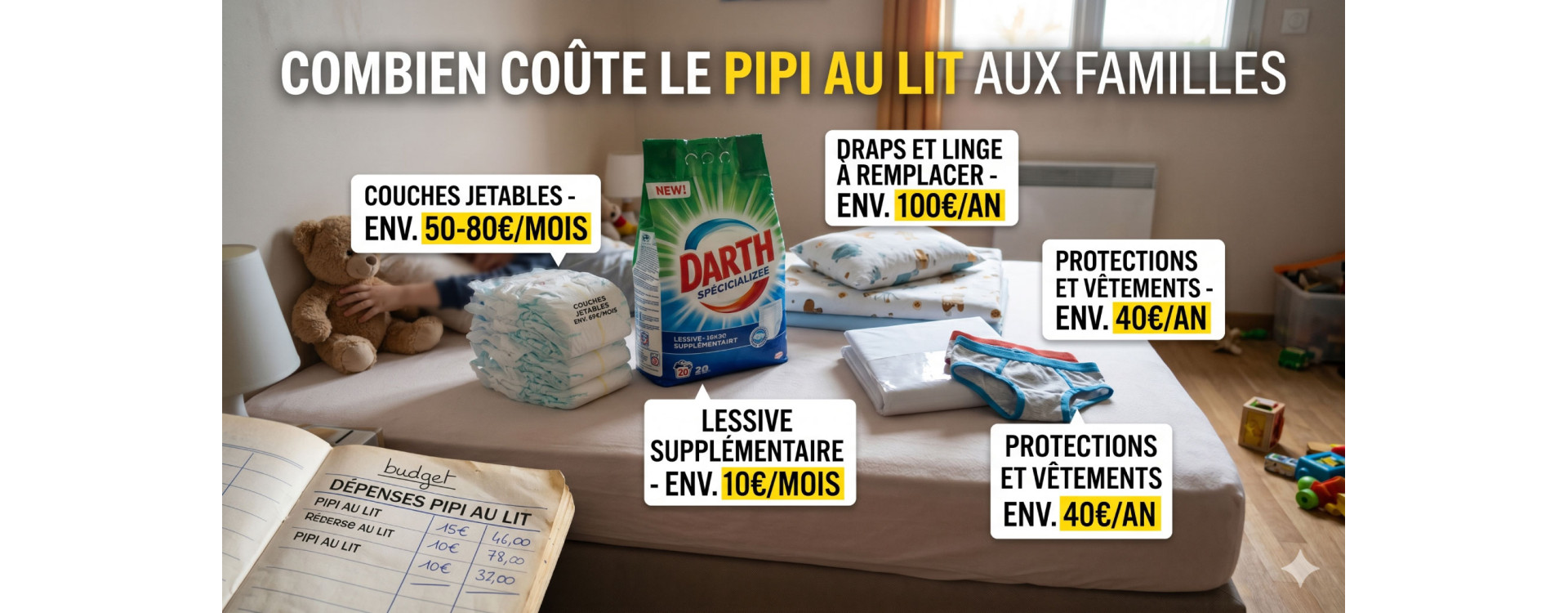 Combien coûte le pipi au lit aux familles.