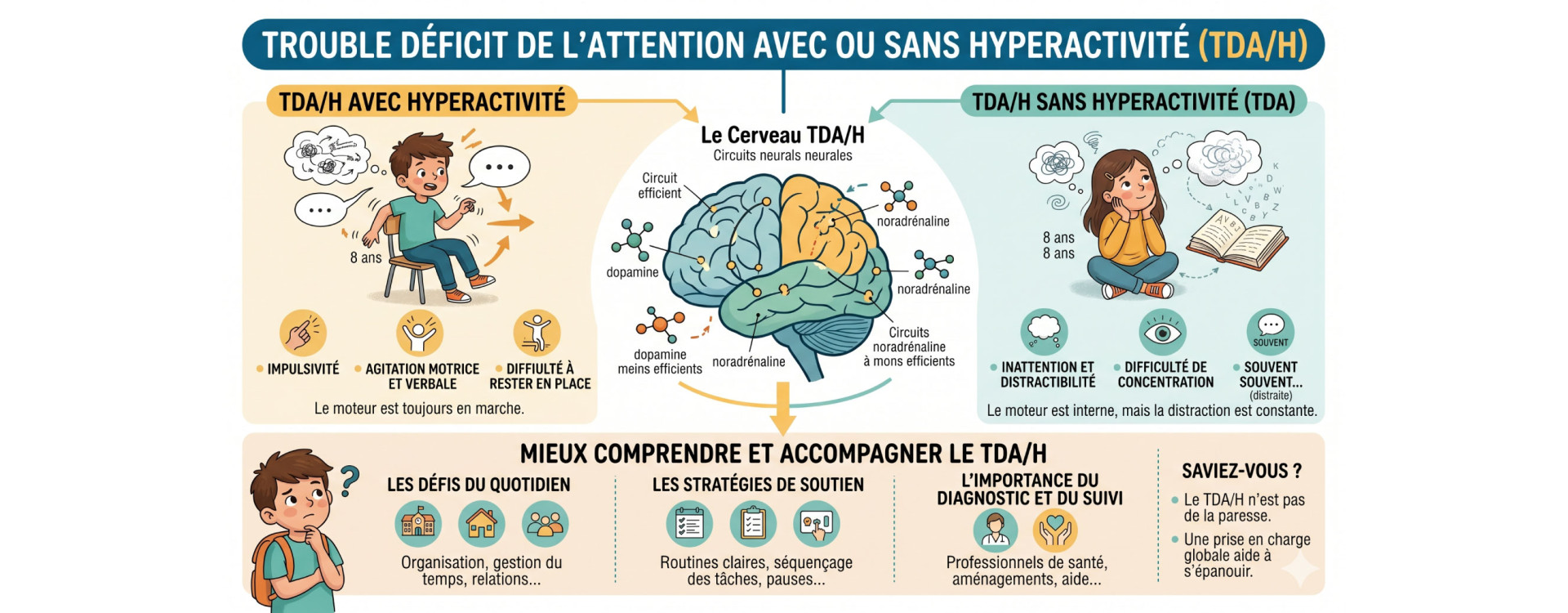 Trouble Déficit de l'Attention avec ou sans Hyperactivité (TDA/H)