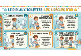 Le pipi aux toilettes:  Les 6 règles d’or.