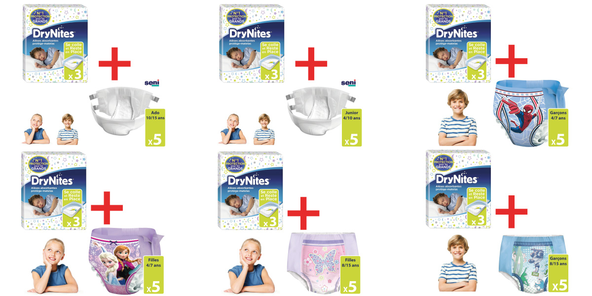 Kit Zero Soucis : achetez un pack avec plusieurs alèses et plusieurs couches pour les week-end en toute tranquilité